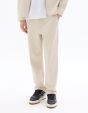 Pantalon straight en twill de coton stretch - beige