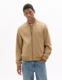 Blouson bomber en faux daim - beige