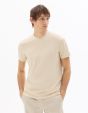 T-shirt regular col rond piqué - beige