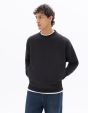 Sweat loose col rond interlock - noir