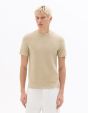 T-shirt regular col rond en maille - beige