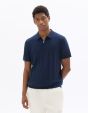 Polo col zippé rayé - marine