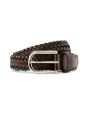Ceinture tressée en cuir - marron foncé