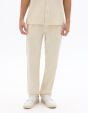 Pantalon straight texturé et rayé - écru