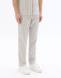 Pantalon straight texturé et rayé - noir