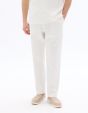 Pantalon relax texturé 100% coton - blanc