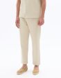 Pantalon relax texturé 100% coton - beige