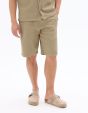 Bermuda regular en nid d'abeille 100% coton - beige