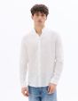 Chemise regular col montant 100% lin - blanc