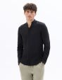 Chemise regular col montant 100% lin - noir