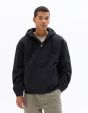 Veste à capuche loose 100% coton - noir