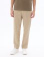 Pantalon rayé 100% lin - marron