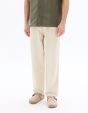 Pantalon relax 100% coton jacquard - beige