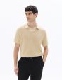 Polo regular 100% coton effet gaufré - beige