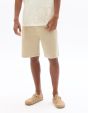 Bermuda regular en jean taille élastiquée - beige