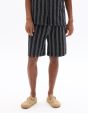 Bermuda regular imprimé rayé 100% coton - noir