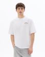 T-Shirt oversize col rond 100% coton imprimé citron - blanc