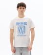 T-shirt regular col rond 100% coton imprimé Mykonos - beige