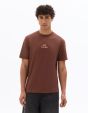 T-shirt boxy col rond 100% coton imprimé Sun and Shine - marron