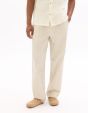 Pantalon loose 100% coton - beige rayé