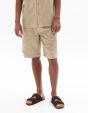 Bermuda en coton lin texturé - taupe