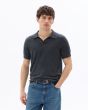 Polo regular 100% laine mérinos - anthracite