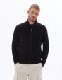 Pull zippé effet gaufré - noir