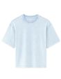 T-shirt boxy col rond 100% coton Tye and Dye - bleu clair