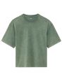 T-shirt boxy col rond 100% coton Tye and Dye - vert