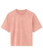 T-shirt boxy col rond 100% coton Tye and Dye - vieux rose