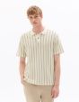 Polo regular 100% coton rayé et texturé - blanc