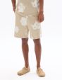 Bermuda 100% coton imprimé floral - beige
