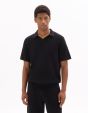 Polo regular en maille chevron 100% coton - noir