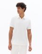 Polo col cubain regular en seersucker - blanc