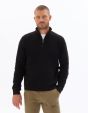 Pull col zippé effet gaufré - noir