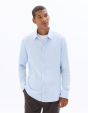 Chemise slim 100% piqué de coton - bleu clair
