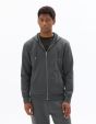 Veste zippée à capuche regular en maille piquée - anthracite