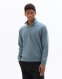 Sweat regular col camionneur en molleton - bleu
