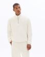 Sweat regular col camionneur en molleton - blanc