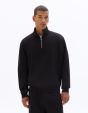 Sweat regular col camionneur en molleton - noir