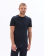 T-shirt regular col rond en jersey glacé - bleu marine