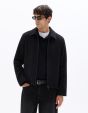 Veste Woolness en laine mélangée col chemise - noir