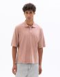 Polo jersey 100% coton aspect délavé - vieux rose