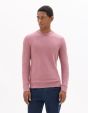 Pull col rond 100% coton - rose moyen