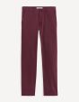 Pantalon chino straight twill stretch - bordeaux