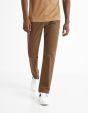 Pantalon chino straight twill stretch - marron