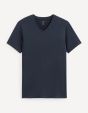 T-shirt col V coton stretch