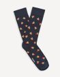 Chaussettes hautes en coton mélangé frites - marine