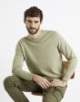 Pull col rond 100% coton  - tilleul