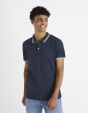 Polo piqué en coton elasthanne - marine